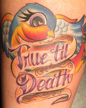 Looking for unique  Tattoos? True til Death Sparrow